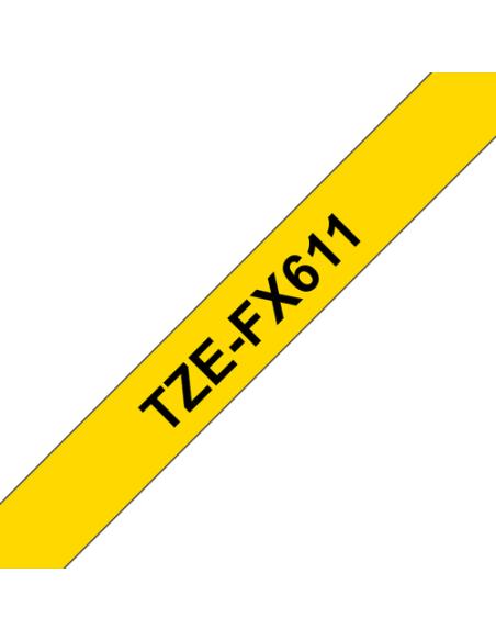 Brother TZE-FX611 cinta para impresora de etiquetas Negro sobre amarillo