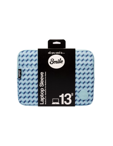 Smile Funda Sleeve para Portátil y Tablet hasta 13-14 pulgadas estampado geométrico de color Azul