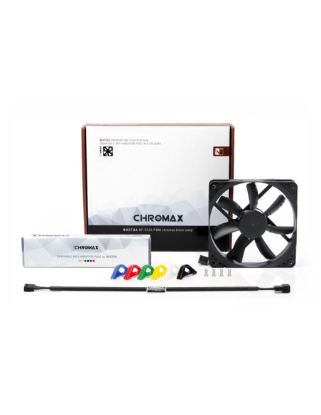 Noctua NF-S12A PWM chromax.black.swap Carcasa del ordenador Ventilador 12 cm Negro 1 pieza(s)