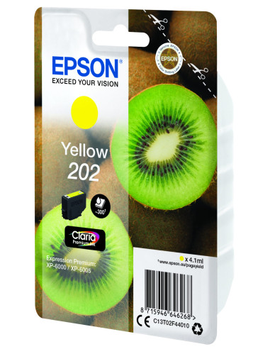 Epson Kiwi Singlepack Yellow 202 Claria Premium Ink