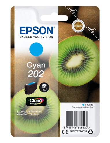 Epson Kiwi Singlepack Cyan 202 Claria Premium Ink