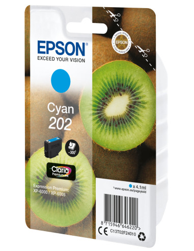 Epson Kiwi Singlepack Cyan 202 Claria Premium Ink