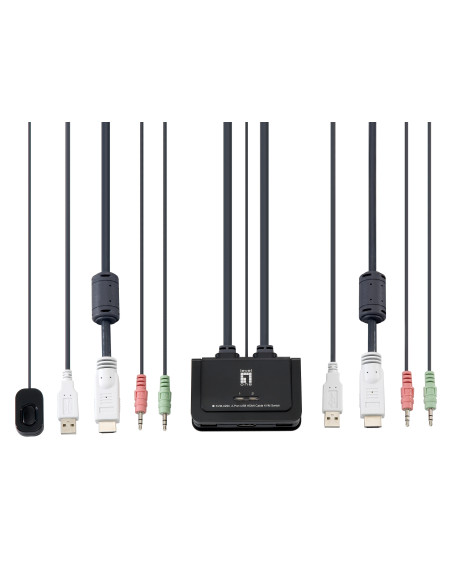LevelOne KVM de 2 puertos, HDMI, USB