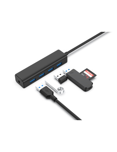 Conceptronic CTC4USB3 hub de interfaz USB 3.2 Gen 1 (3.1 Gen 1) Type-C 5000 Mbit s Negro