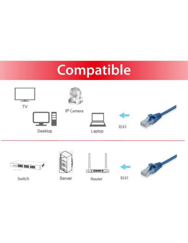 Equip 625431 cable de red Azul 2 m Cat6 U UTP (UTP)