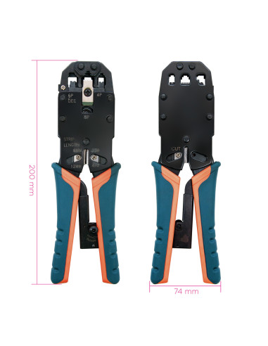 Nanocable 10.31.0102 crimpadora Herramienta para prensar Negro, Naranja