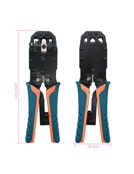 Nanocable 10.31.0102 crimpadora Herramienta para prensar Negro, Naranja