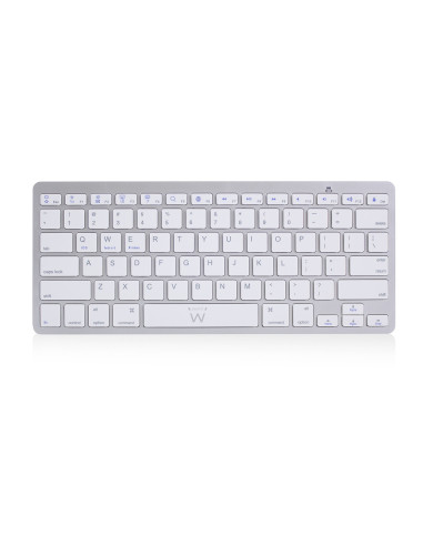 Ewent EW3161 teclado Oficina Bluetooth QWERTY Español Plata, Blanco