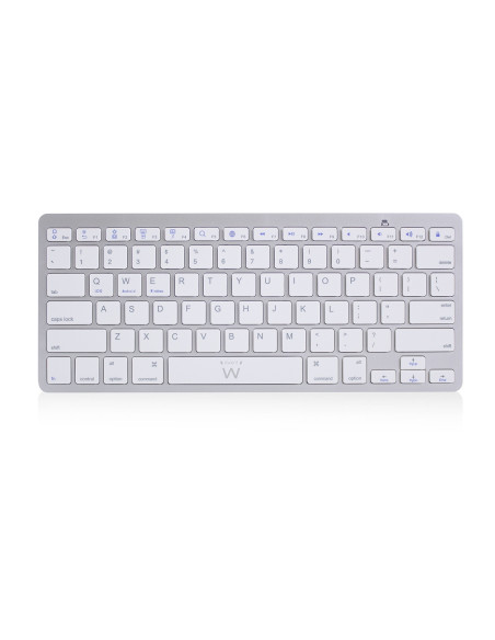 Ewent EW3161 teclado Oficina Bluetooth QWERTY Español Plata, Blanco