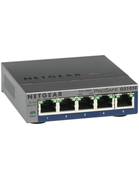 NETGEAR GS105E-200PES switch Gestionado L2 L3 Gigabit Ethernet (10 100 1000) Gris