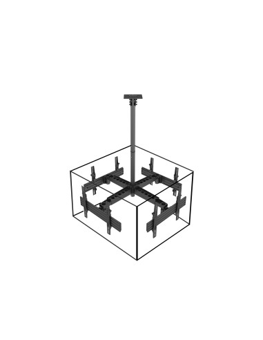 Equip Soporte de techo para TV de pantalla cuádruple de 37"-65