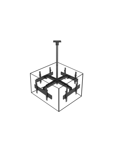 Equip Soporte de techo para TV de pantalla cuádruple de 37"-65
