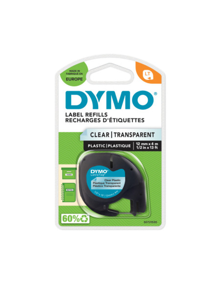 DYMO S0721530 cinta para impresora de etiquetas Negro sobre transparente