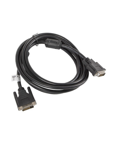 Lanberg CA-DVID-10CC-0030-BK Dvi-D (24+1Pol) Stecker auf Dvi-D (24+1Pol) Stecker Dual Link Kabel, 3m schwarz cable DVI Negro