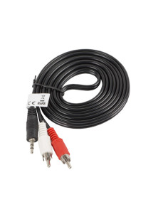 Lanberg CA-MJRC-10CC-0020-BK cable de audio 2 m 3,5mm RCA Negro, Rojo, Blanco 2