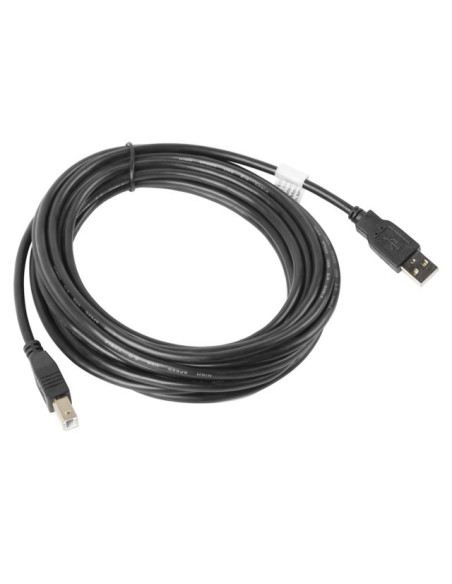 Lanberg CA-USBA-10CC-0050-BK cable USB USB 2.0 5 m USB B Negro