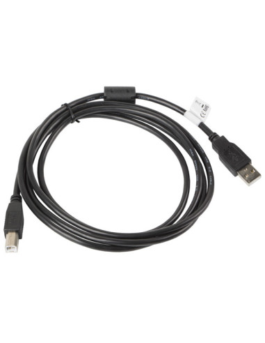 Lanberg CA-USBA-11CC-0018-BK cable USB USB 2.0 1,8 m USB B Negro