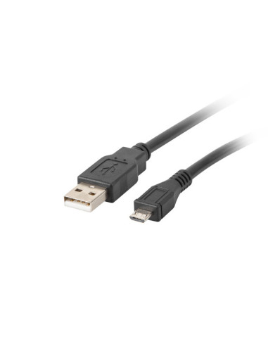 Lanberg CA-USBM-10CC-0003-BK cable USB USB 2.0 0,3 m Micro-USB B USB A Negro