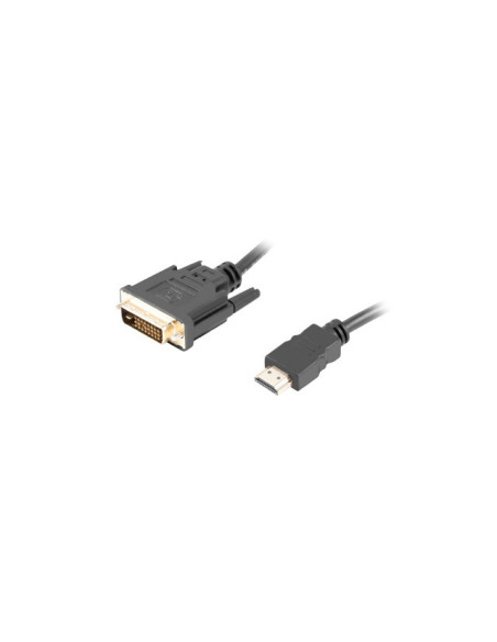 Lanberg CA-HDDV-20CU-0018-BK adaptador de cable de vídeo 1,8 m HDMI tipo A (Estándar) DVI-D Negro