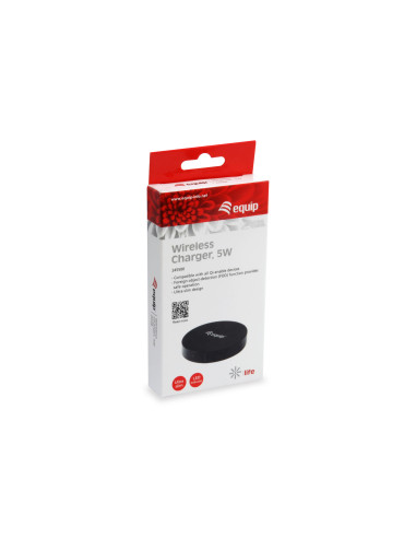 Equip 245500 cargador de dispositivo móvil Smartphone Negro USB Cargador inalámbrico Carga rápida Interior