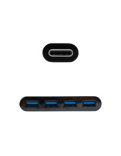 Nanocable Adaptador USB-C a 4xUSB 3.0. USB-C M-USB 3.0 H, Negro, 10 cm 2
