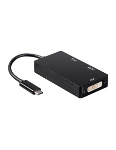 AISENS Conversor USB-C A DVI HDMI VGA, USB-C M-DVI H-HDMI H-VGA H, Negro, 15cm 2