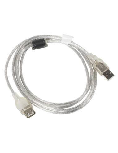 Lanberg CA-USBE-12CC-0018-TR cable USB USB 2.0 1,8 m USB A Transparente