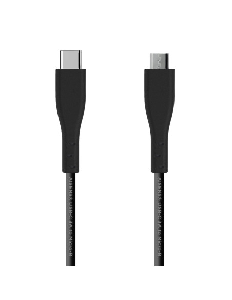 AISENS Cable USB 2.0 3A, tipo USB C M - micro B M, Negro, 2.0 m