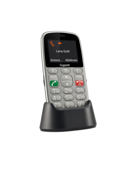 Gigaset GL390 5,59 cm (2.2") 88 g Gris Teléfono para personas mayores