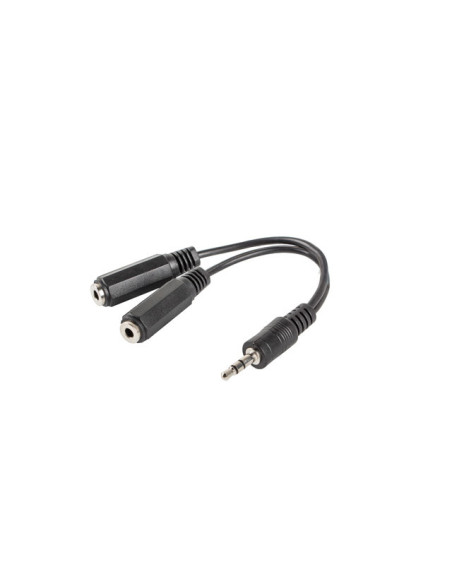 Lanberg AD-0024-BK cable de audio 0,1 m 3,5mm 2 x 3.5mm Negro