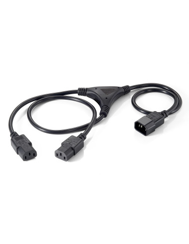 Equip 112210 cable de transmisión Negro 1,6 m C14 acoplador Acoplador C13 2 x