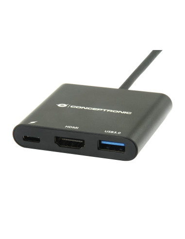 Conceptronic DONN01B base para portátil y replicador de puertos USB 3.2 Gen 1 (3.1 Gen 1) Type-C Negro