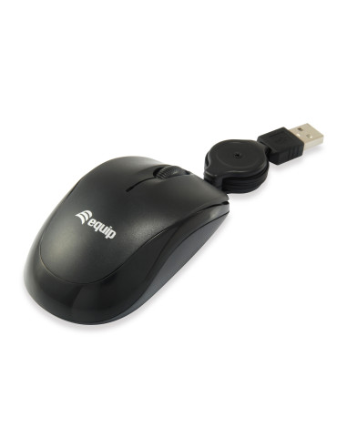 Equip 245103 ratón Viajes Ambidextro USB tipo A Óptico 1000 DPI