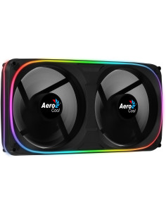 Aerocool ASTRO24 Doble Ventilador PC 12cm ARGB LED Soporte Antivibración Negro