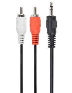 Gembird 2.5m, 3.5mm 2xRCA, M M cable de audio 2,5 m 3,5mm Negro, Rojo, Blanco
