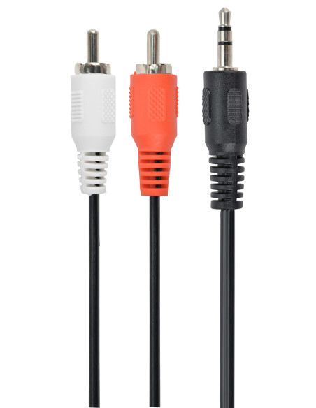 Gembird 2.5m, 3.5mm 2xRCA, M M cable de audio 2,5 m 3,5mm Negro, Rojo, Blanco