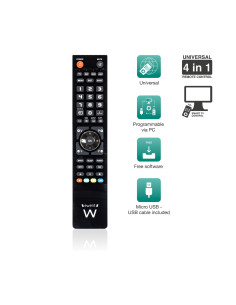 Ewent EW1570 mando a distancia DTT, DVD Blu-ray, Proyector, SAT, STB, Altavoz para barra de sonido, TV, Universal, VCR Botones 2