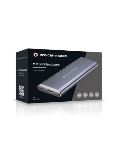 Conceptronic HDE01G caja para disco duro externo Caja externa para unidad de estado sólido (SSD) Gris M.2