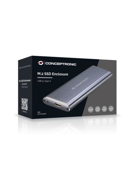 Conceptronic HDE01G caja para disco duro externo Caja externa para unidad de estado sólido (SSD) Gris M.2