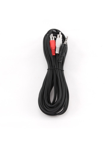 Gembird 5m, 3.5mm 2xRCA, M M cable de audio 3,5mm Negro, Rojo, Blanco