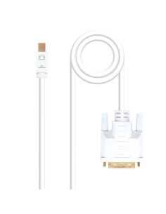Nanocable Cable conversor Mini DP a DVI, Mini DP M - DVI M, Blanco, 2.0 M