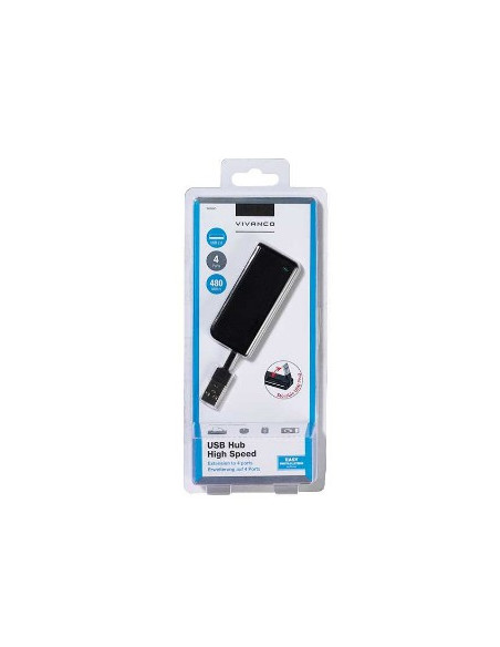 Vivanco IT-USBHUB4SL USB 2.0 480 Mbit s Negro