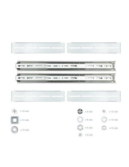 Nanocable Guías laterales telescópicas para Caja Rack de 19"