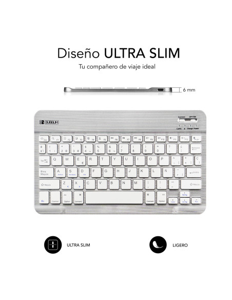 SUBBLIM Teclado Bluetooth Smart BT Keyboard Silver