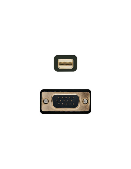 AISENS Cable conversor Mini DP A VGA, Mini DP M - VGA M, Negro, 2.0m
