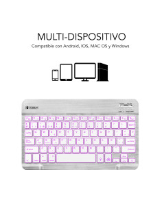 SUBBLIM Teclado Retroiluminado Bluetooth Smart Backlit BT Keyboard Silver 2
