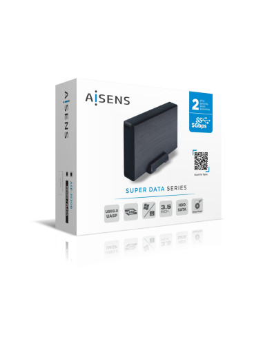 AISENS Caja externa 3,5" ASE-3530B SATA a USB 3.0 USB 3.1 Gen1, Negra