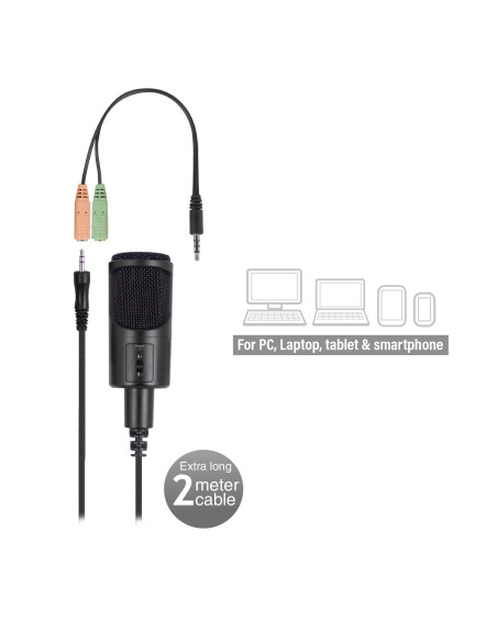 Ewent EW3552 micrófono Negro Micrófono para PC