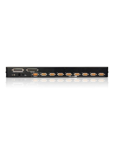 ATEN Switch KVM VGA PS 2-USB de 8 puertos con puerto para conexión en cadena y periféricos USB