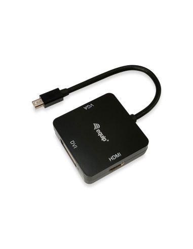 Equip 133439 adaptador de cable de vídeo 0,15 m Mini DisplayPort DVI-D + VGA (D-Sub) + HDMI Negro